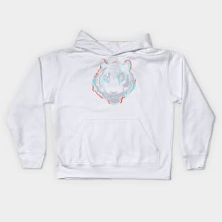 Hand drawn gray tiger illustration Kids Hoodie